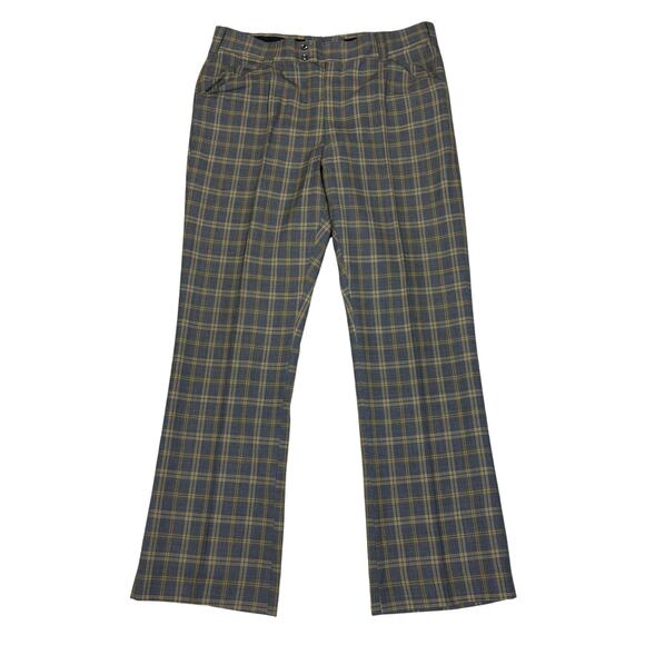 True Vintage 60s 70s Talon Zipper Plaid Flare Pants Men's 37x32 Disco